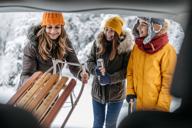 istock Going to have some fun with sleds on snow 1173674234