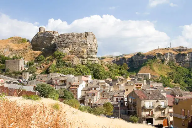 View of Corleone, Sicily, Italy.