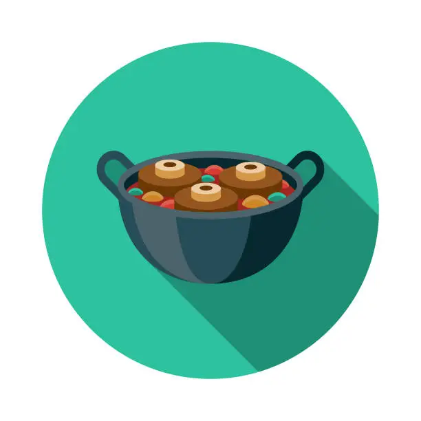 Vector illustration of Osso Buco Italian Food Icon