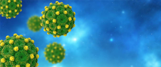 Micro models of hepatitis B viruses stock photo