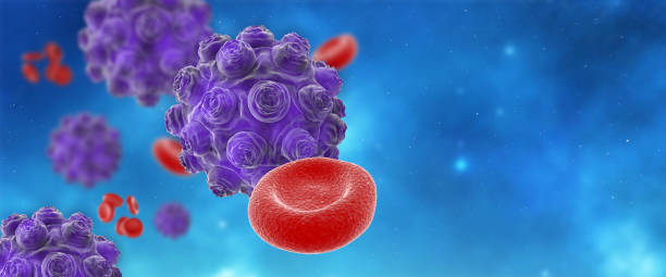 Micro models of measles viruses 3D objects of Measles Viruses in abstract plasma with blood cells measles stock pictures, royalty-free photos & images