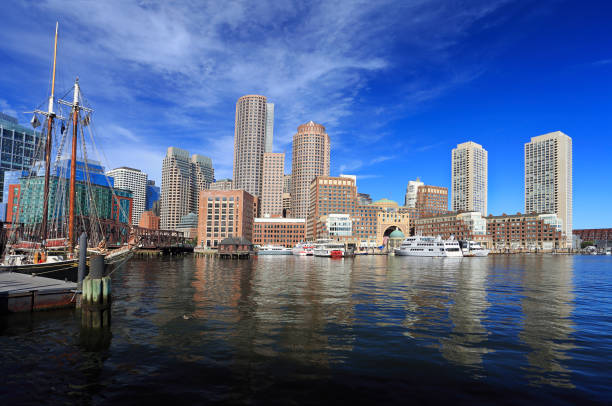 istock Boston skyline with skyscraper reflections into the ocean 1173678775