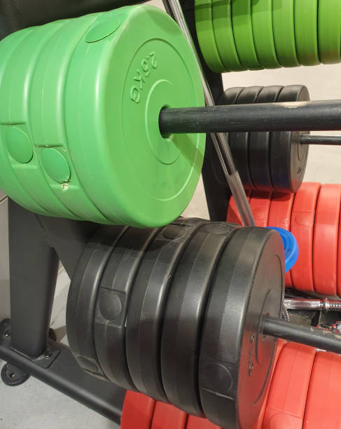 istock Weight display for weight training in gym. 1173696575