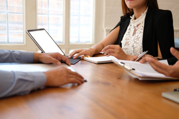 istock human resource team interviewing candidate for job vacancy. applicant explaining profile for career recruitment 1173696962