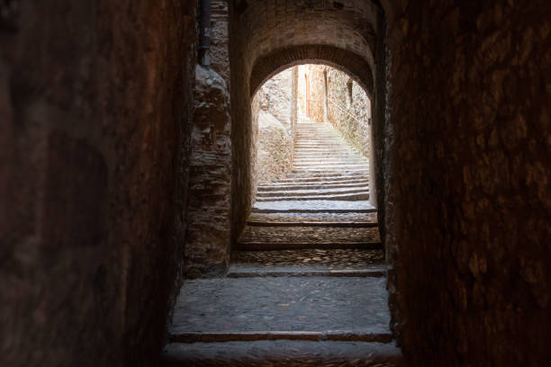 Narrow tunnel in Gerona, Spain