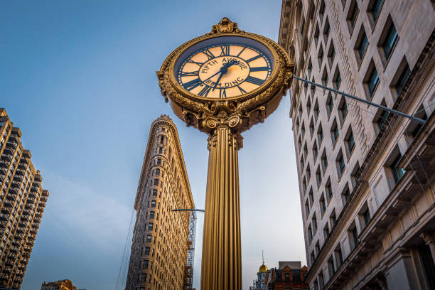 istock The Flatiron Building and Tiffany's Clock 1173706620