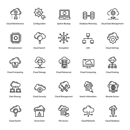 We have formed cloud technology line icons to make your upcoming task more remarkable by utilizing these editable vectors. Get notice and be remember to download!
