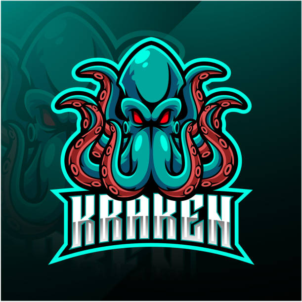 kraken осьминог спортивный талисман дизайн логотипа - kraken stock illustrations