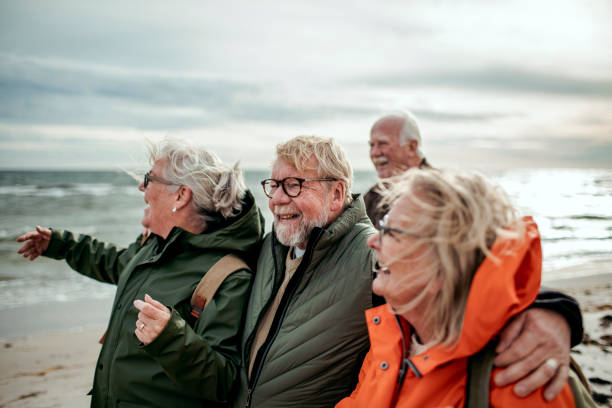 istock Seniors walking on the beach 1173719453