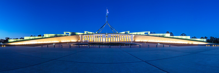 Parliament House was opened on 9 May 1988 and is the meeting place of the Parliament of Australia.  It is located in Canberra, the capital of Australia.