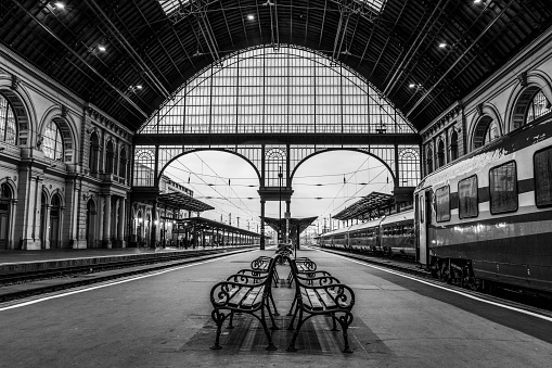 Empty railway station, Budapest