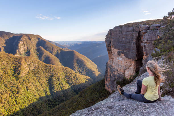 istock Mountain views just after sunrise the light shining into the valley 1173724590