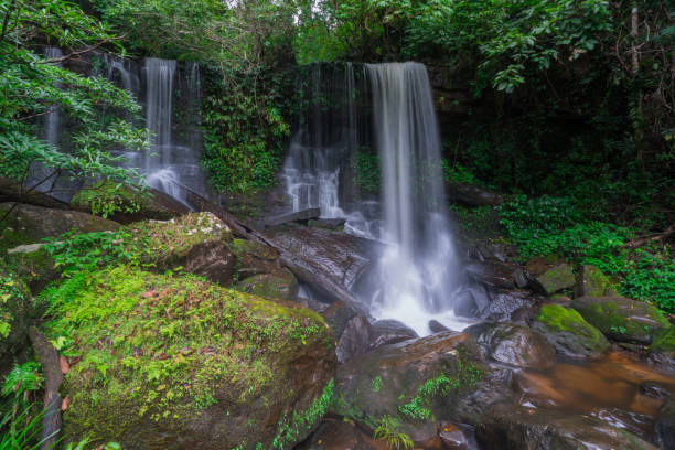 istock Waterfall scene at Rom Klao Pharadon Waterfalls in rainforest  Thailand 1173728061