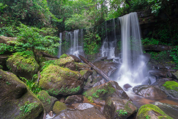 istock Waterfall scene at Rom Klao Pharadon Waterfalls in rainforest  Thailand 1173728716
