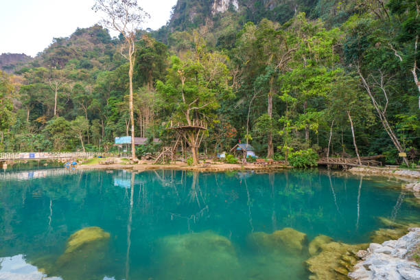 blue lagoon 2 vang vieng Water activities at Laos.