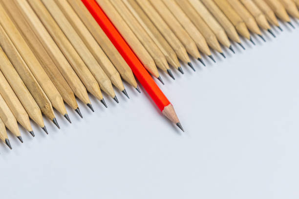 istock Different pencil standout show leadership concept. 1173729990