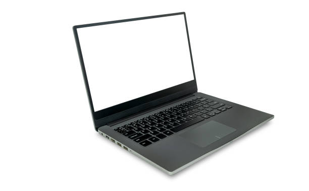 istock Aluminum material, Modern slim design laptop isolated on white background, With blank white screen, File contains with clipping path So easy to work. 1173735008