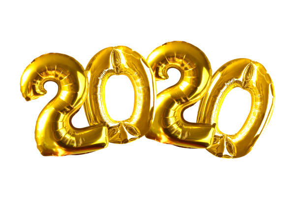 istock Word 2020 written with helium golden balloons 1173735447