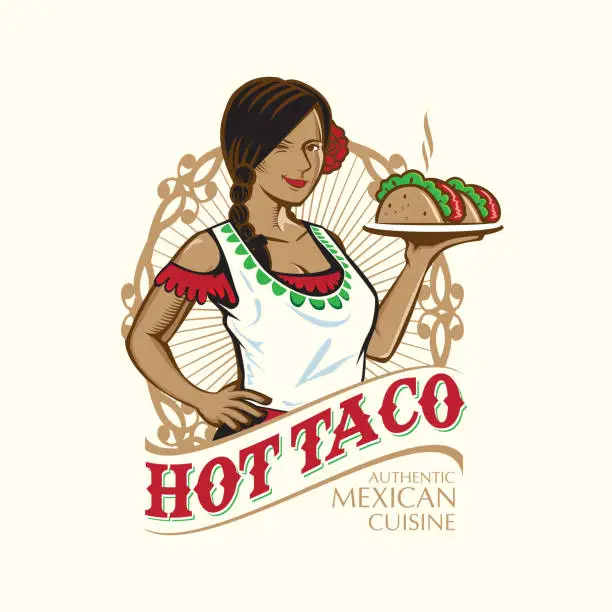 Vector illustration of Lady Taco