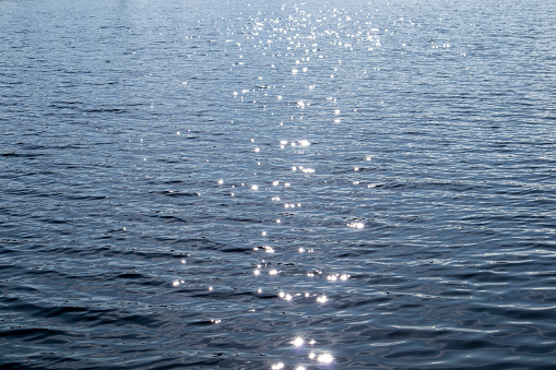 Sparkle of reflection on the sea.