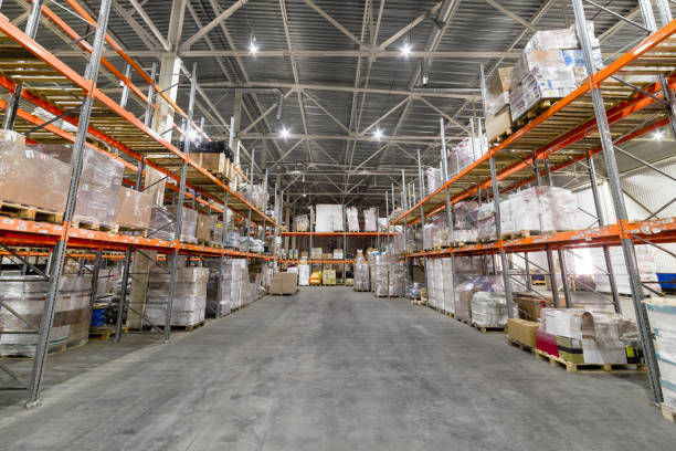 istock Large hangar warehouse industrial and logistics companies. 1173740407