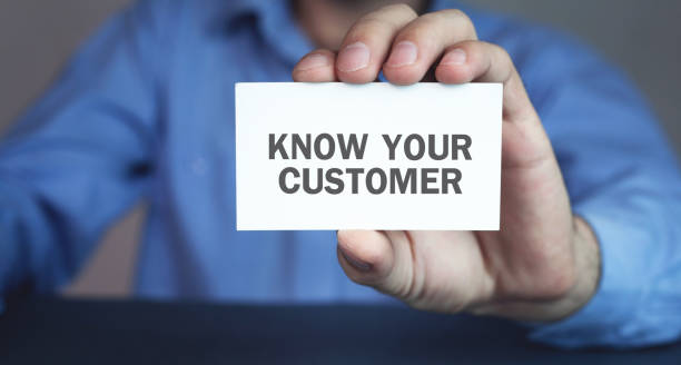 istock Businessman holding Know Your Customer on business card. 1173744449