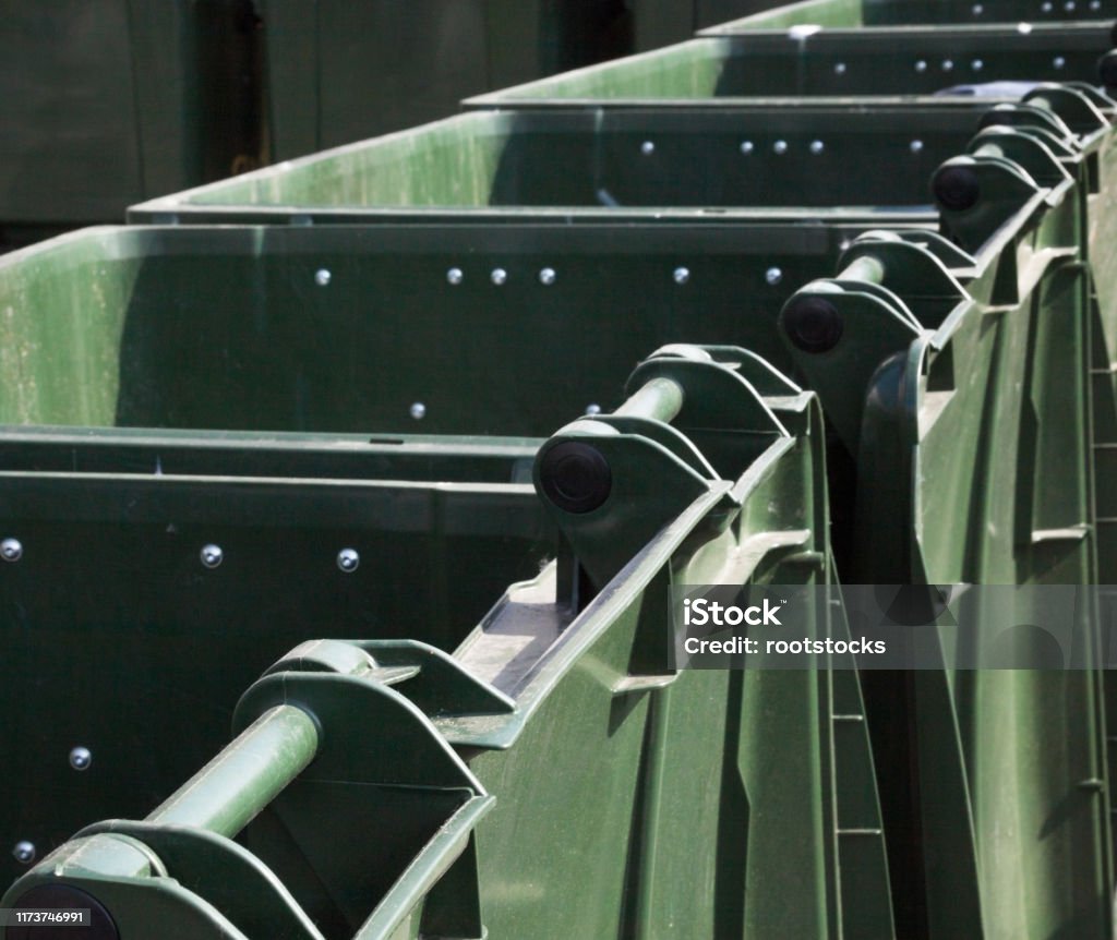 Refuse Container Open Open Empty Plastic Waste Containers Stock Photo - Download Image Now ...
