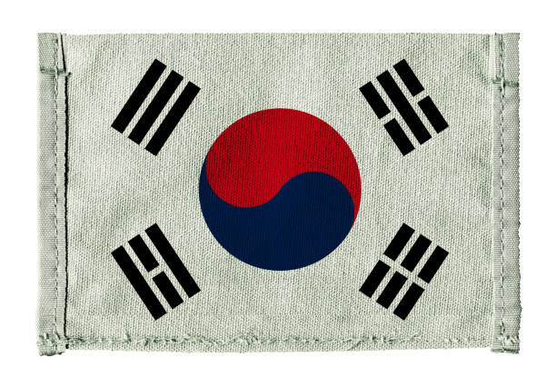 Flag of Korea with canvas background isolated