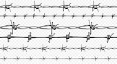 Barbed wire realistic seamless vector illustration