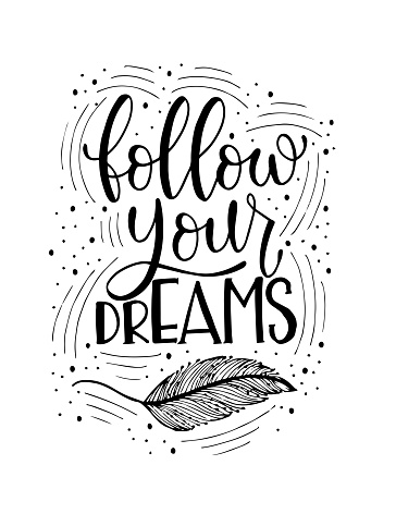Follow your dreams card. stock illustration