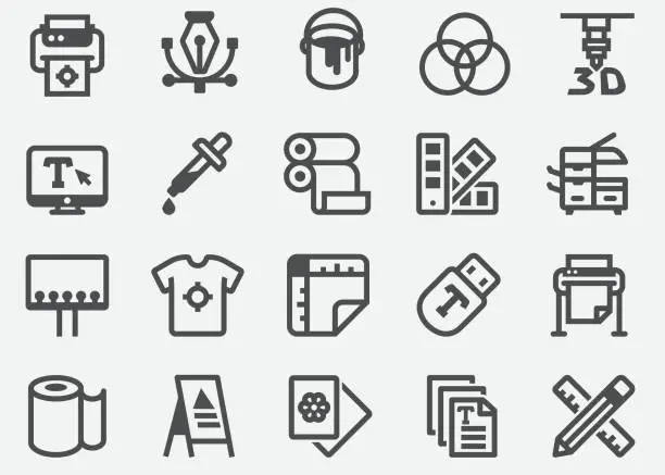 Vector illustration of Print Icons