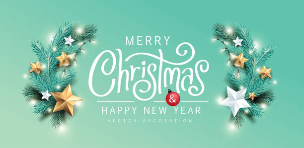 istock Merry Christmas and Happy New Year background banner.Merry Christmas vector text Calligraphic Lettering Vector illustration. 1173751954