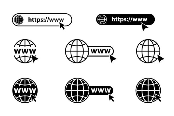 internet. www-symbol. websitesymbol. gehen sie auf die website. satz von website oder internet-vektor-symbol für apps und websites. internet-symbole. www mit cursor. - internet stock-grafiken, -clipart, -cartoons und -symbole