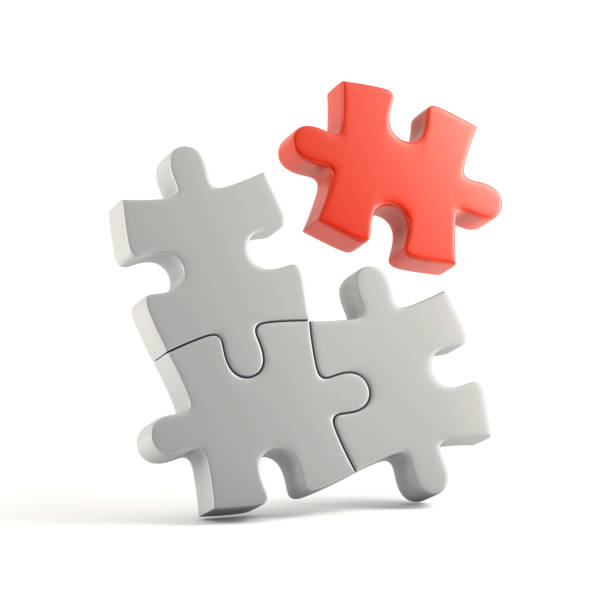 puzzle concept - teamwork absence blank jigsaw puzzle imagens e fotografias de stock