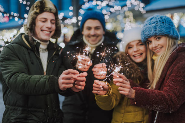 istock Group of young people celebrating New Year 1173767128