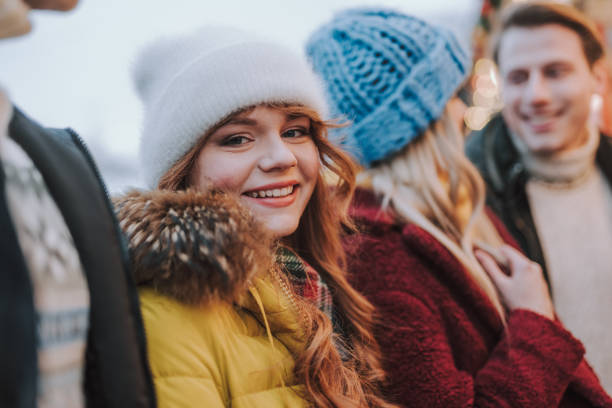 istock Charming female person looking straight at camera 1173767255