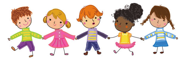 istock Illustration of group of children. hand drawn. 1173768975