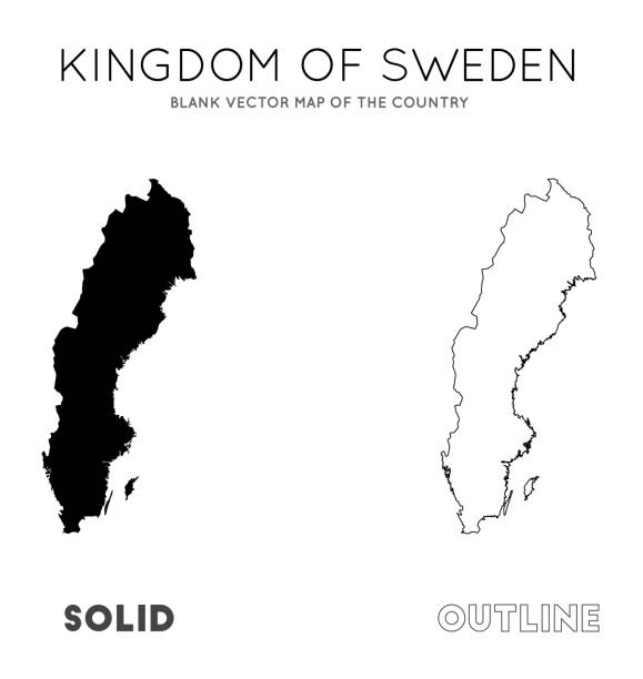 スウェーデンの地図。 - sweden map stockholm vector点のイラスト素材／クリップアート素材／マンガ素材／アイコン素材