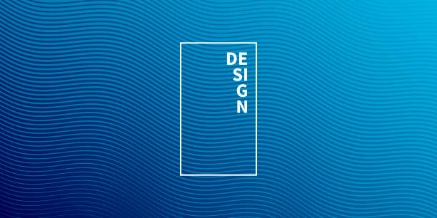 trendige geometrische design - blau abstrakte hintergrund - abstract wave blue lines stock-grafiken, -clipart, -cartoons und -symbole