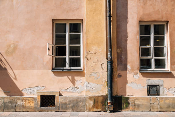 istock Old brown wall and window in Poland 1173769219