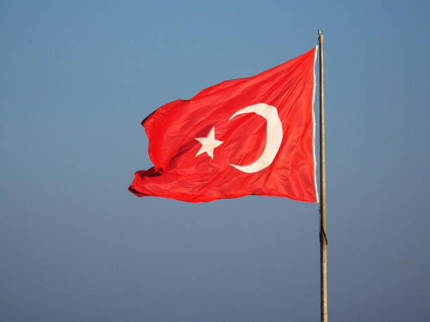 istock Turkish flag waving in the wind 1173770547