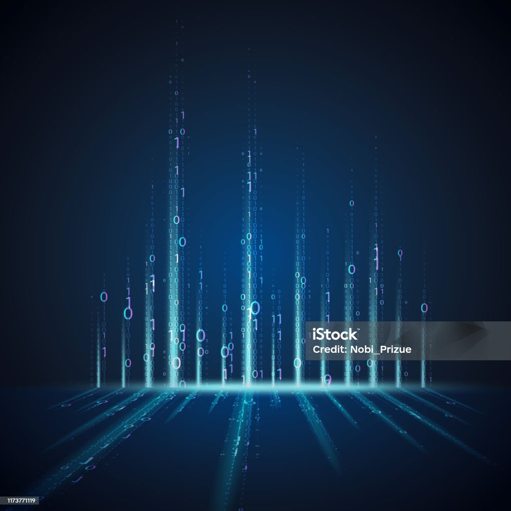Binary Code On Abstract Background Stock Illustration - Download Image ...