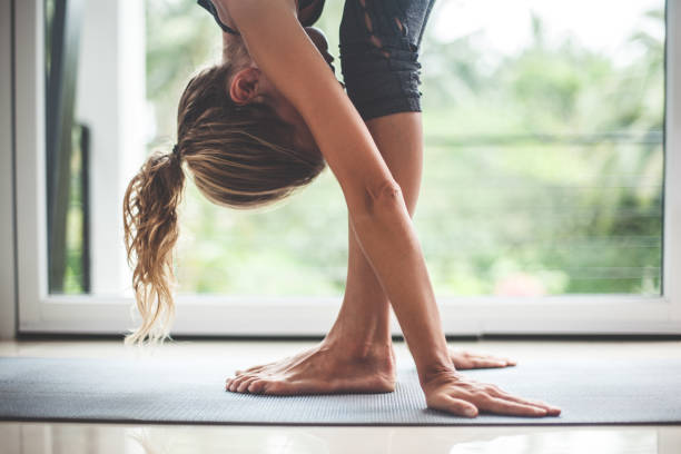 istock Yoga exercises at home 1173771742