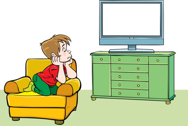 Bored boy sitting the room Bored boy sitting the room bored children stock illustrations