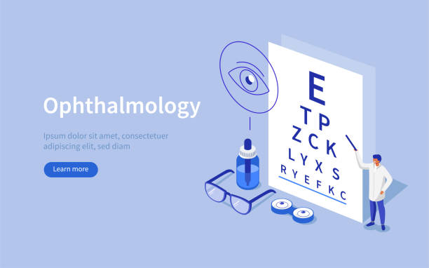 офтальмология - human eye eyesight optometrist lens stock illustrations