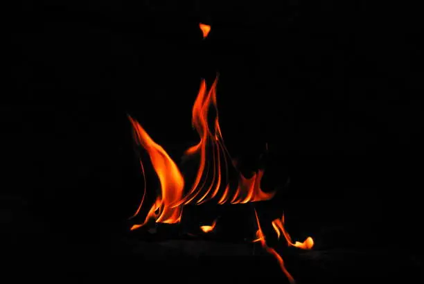 A flame is the visible (light-emitting) part of a fire at Mulashi, Maharashtra, India