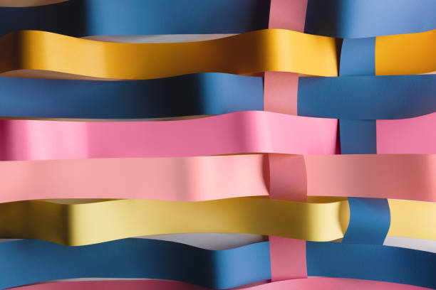 Colorful stripes wavy and intertwined, abstract background