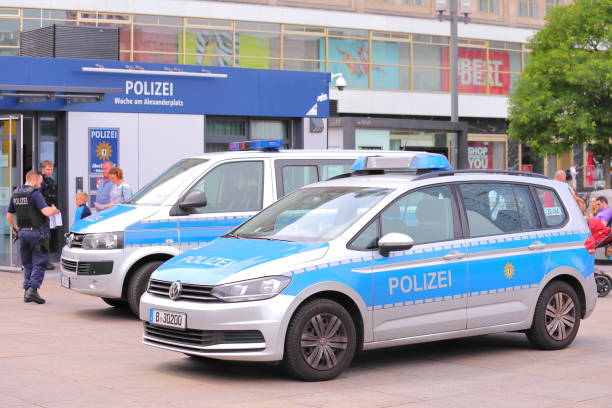 Berlin Germany - June 10, 2019: Police station at Alexanderplatz square Berlin Germany