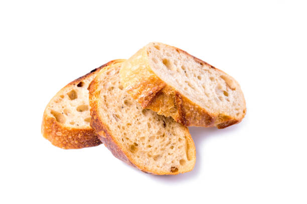istock Three pieces of white bread on a white background. 1173790919