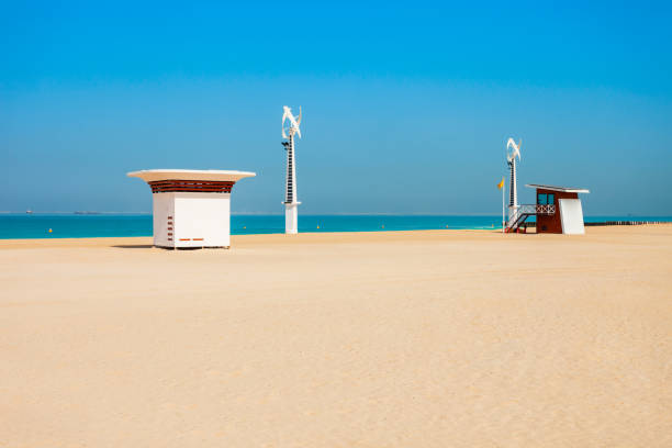 Zaozernoe, Saksky district, Crimea, Russia - July 18, 2021: Equipped kiosk for the sale of boiled corn on the Super Aqua beach in the resort village of Zaozernoye, Evpatoria, Crimea